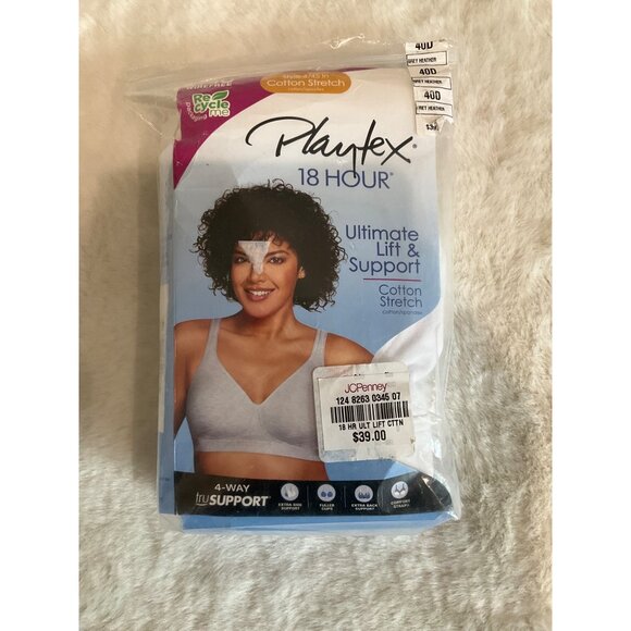 Playtex 18 Hour Cotton Stretch Wireless Full Coverage Bra US474C 40D - Picture 1 of 4